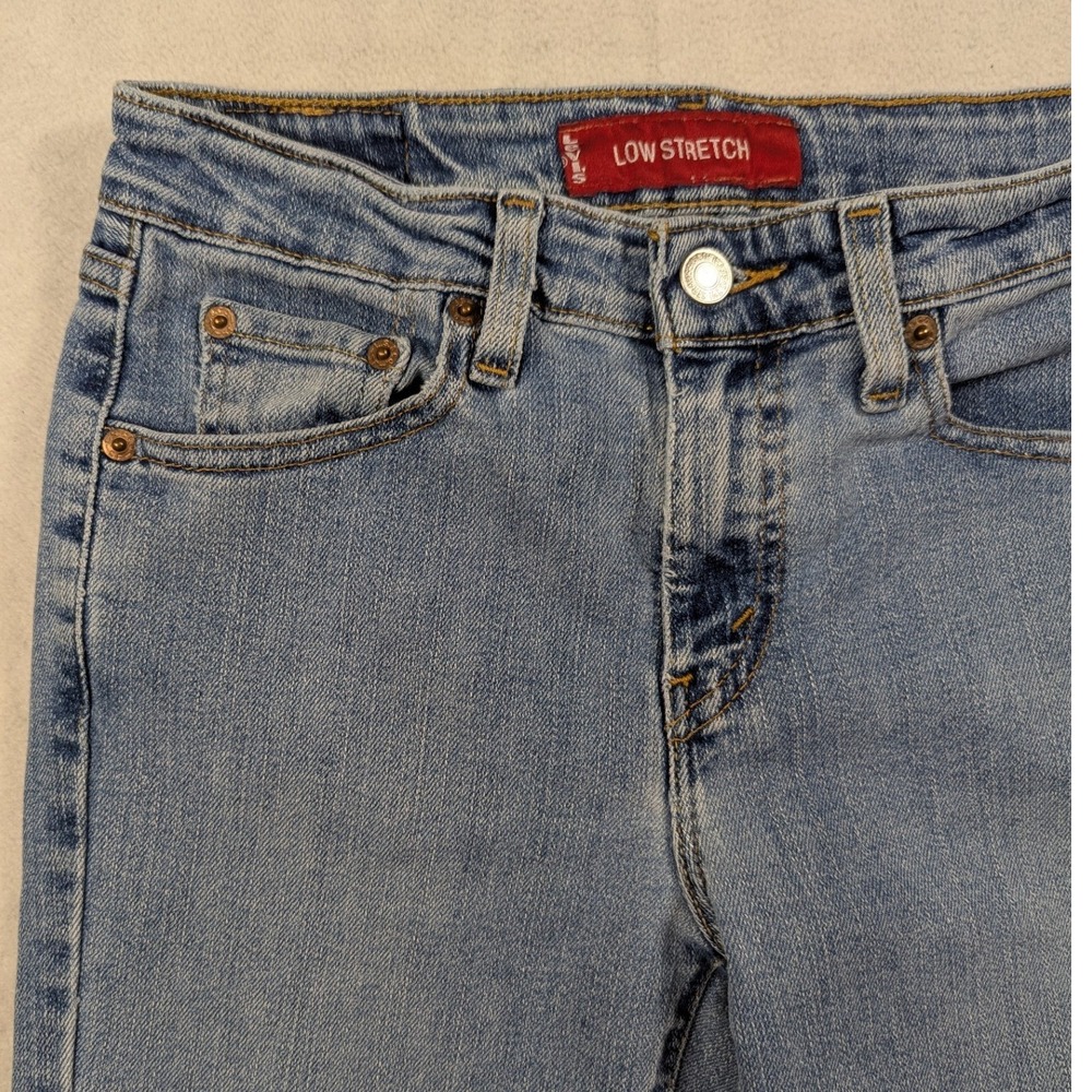 VTG Y2K Levis 519 Low Flare Jeans Light Wash Blue Denim Low Rise 3 JR M
